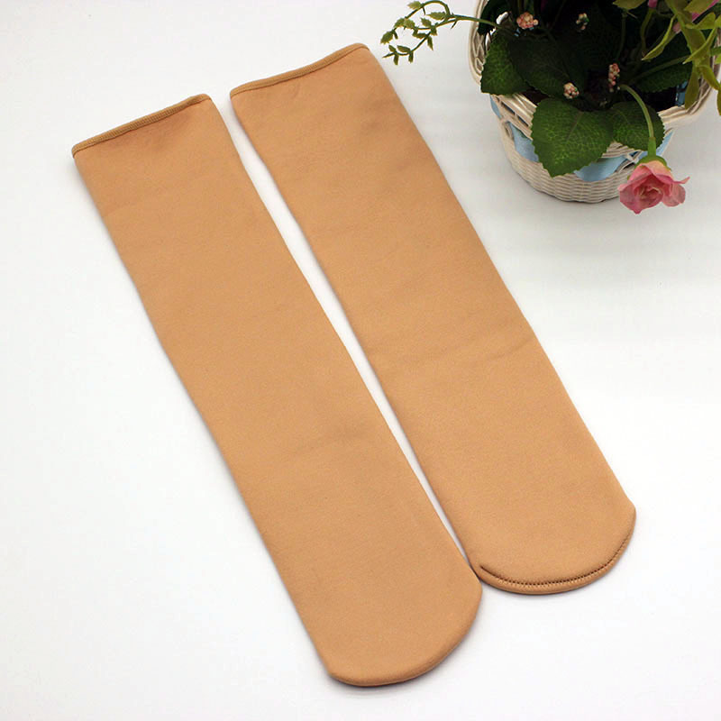 Regular autumn and winter bareleg artifact thickened plush floor socks warm cotton medium tube flat stockings