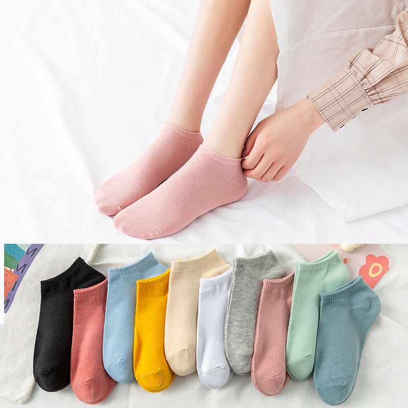 Cmax Wholesale Womens Cotton Sock Hosiery Solid Colour Women Ankle Socks