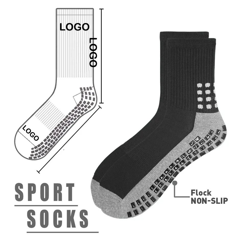 Men's Sports Sock Soccer Non Skid Ball Socken Anti Slip Non Slip Grip Pads Football Basketball Grip Socks