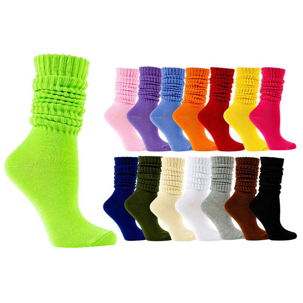 Scrunch Socks for Women Colorful Slouchy Socks Women's Extra Long Heavy Slouch Socks