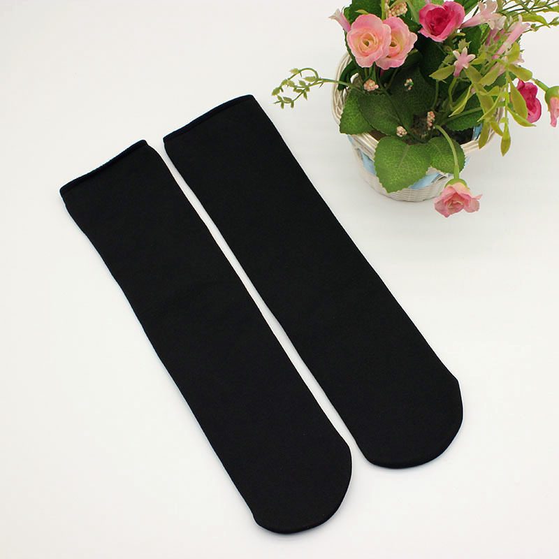 Regular autumn and winter bareleg artifact thickened plush floor socks warm cotton medium tube flat stockings