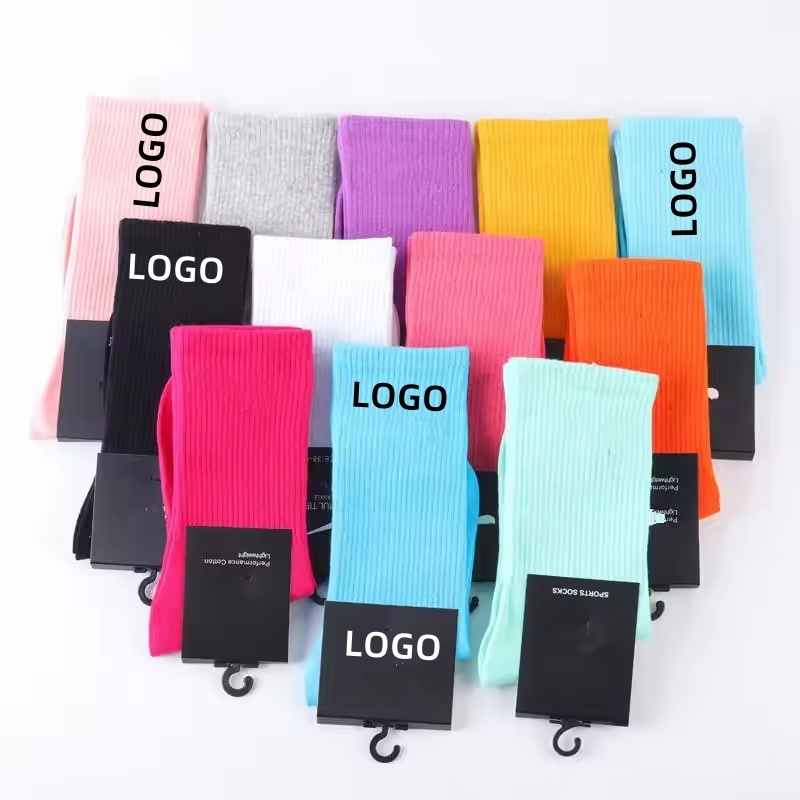 wholesale top quality socks professional sporty cotton socks custom logo branded men's socks