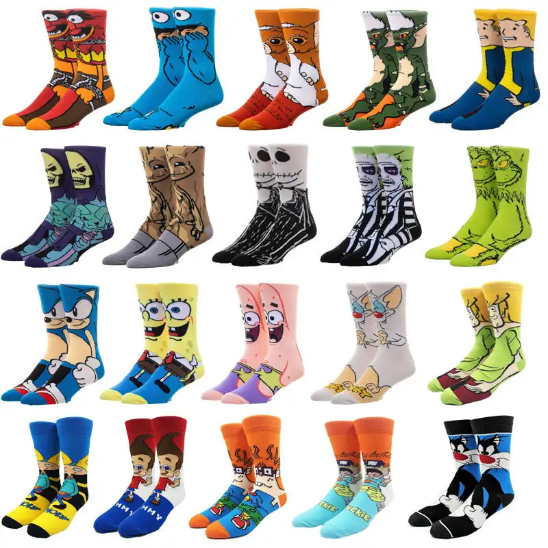 2023 Cartoon Weed Character Designer Sock Funny Patterned For Men Kids Women Wholesale Novelty Custom Animal Print Happy Socks