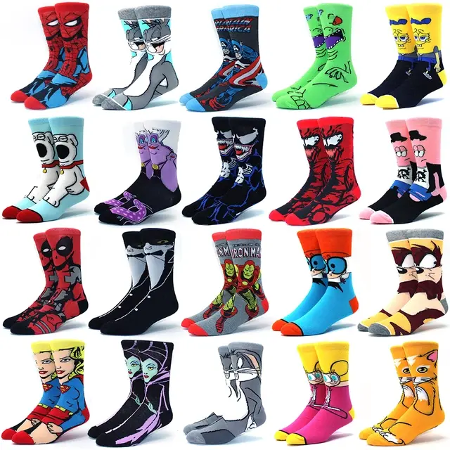 2023 Cartoon Weed Character Designer Sock Funny Patterned For Men Kids Women Wholesale Novelty Custom Animal Print Happy Socks