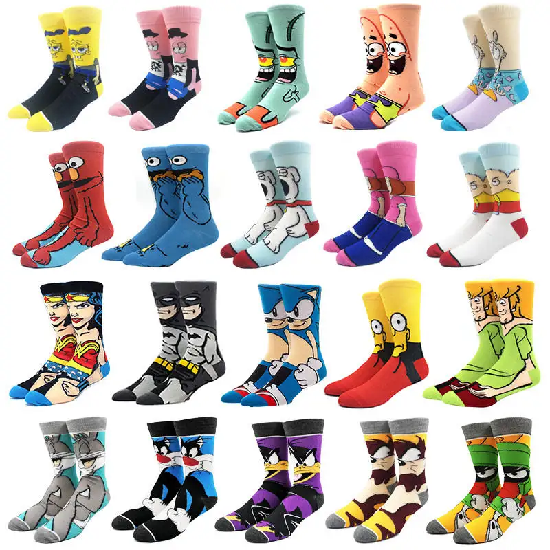 2023 Cartoon Weed Character Designer Sock Funny Patterned For Men Kids Women Wholesale Novelty Custom Animal Print Happy Socks