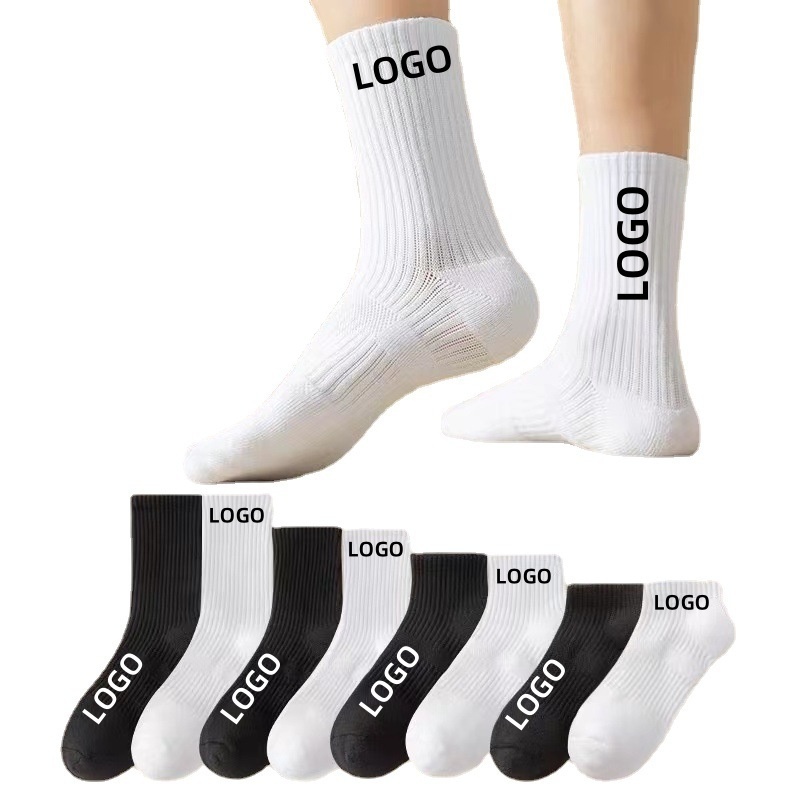 High Quality jacquard embroidery custom socks design own logo crew socks no minimum ahhah socks