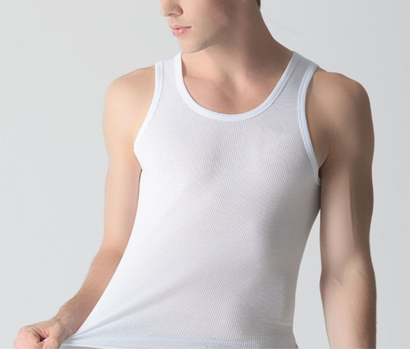 Pack of 3 High quality gym tank top men blank black white gray singlets men ribbed polyester tank tops