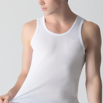 Pack of 3 High quality gym tank top men blank black white gray singlets men ribbed polyester tank tops