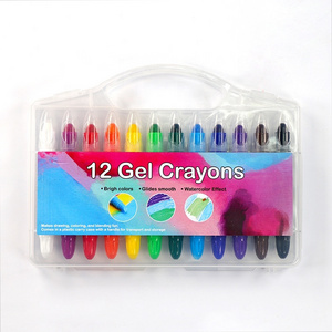 12 Non-Toxic Washable Watercolor Effects Silky Gel Crayons for Kids