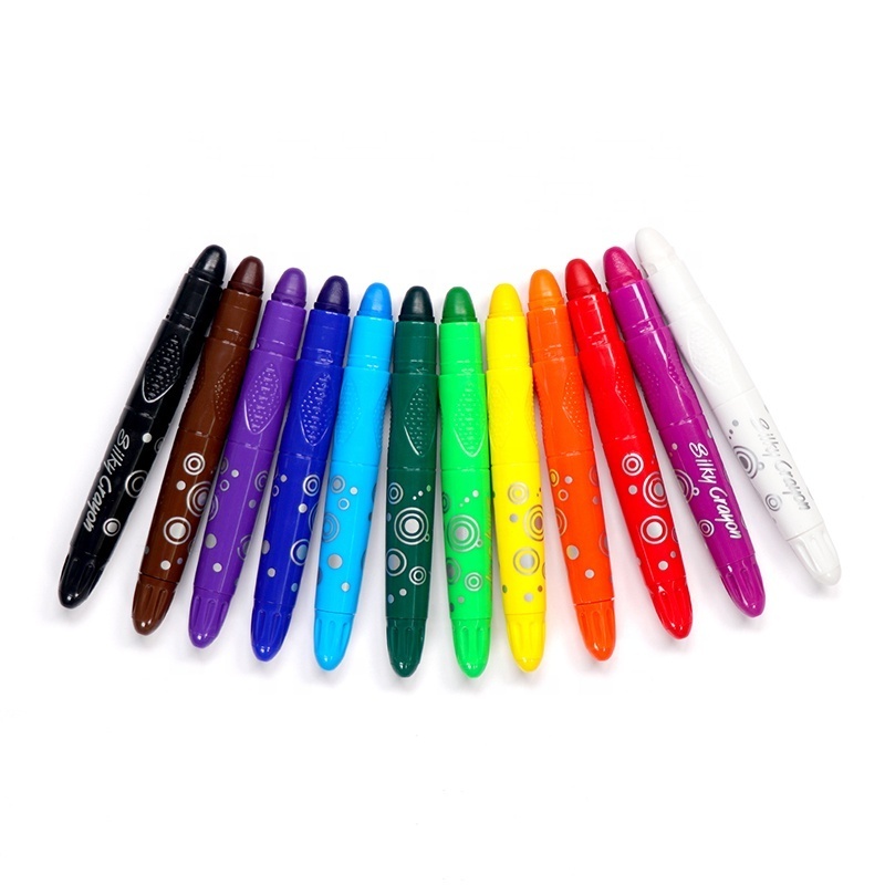 12 Non-Toxic Washable Watercolor Effects Silky Gel Crayons for Kids