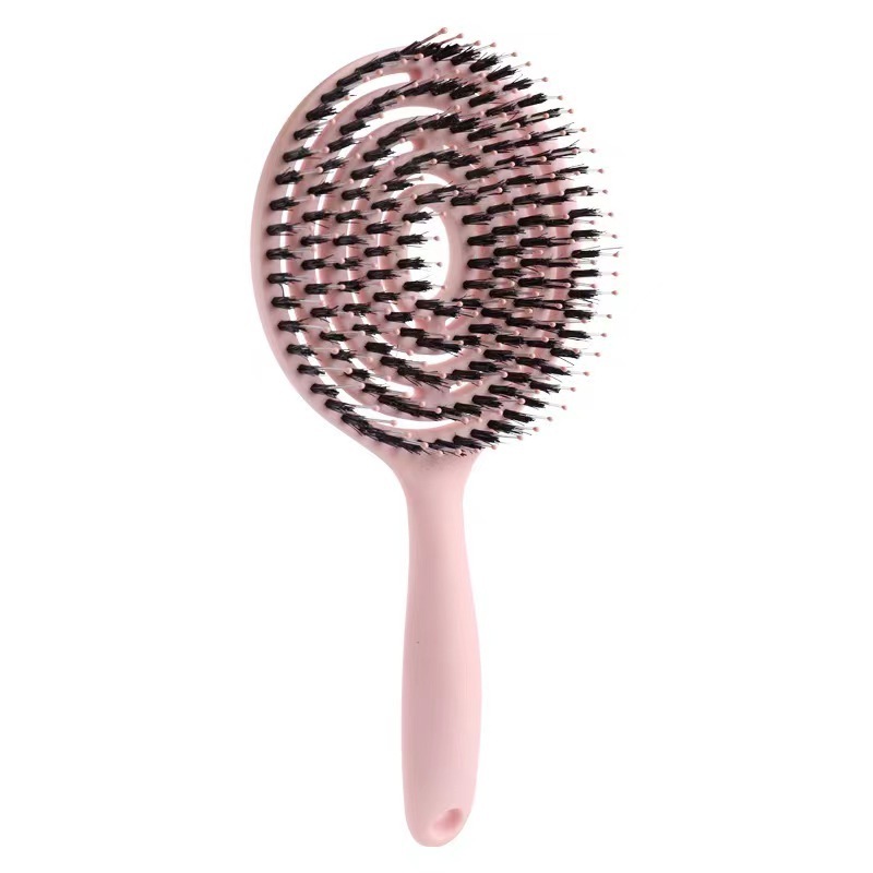 New Arrive Colors Natural Boar Bristle Detangling Hair Brush Customized Logo Hair Extension Wave Brushes For Salon Use