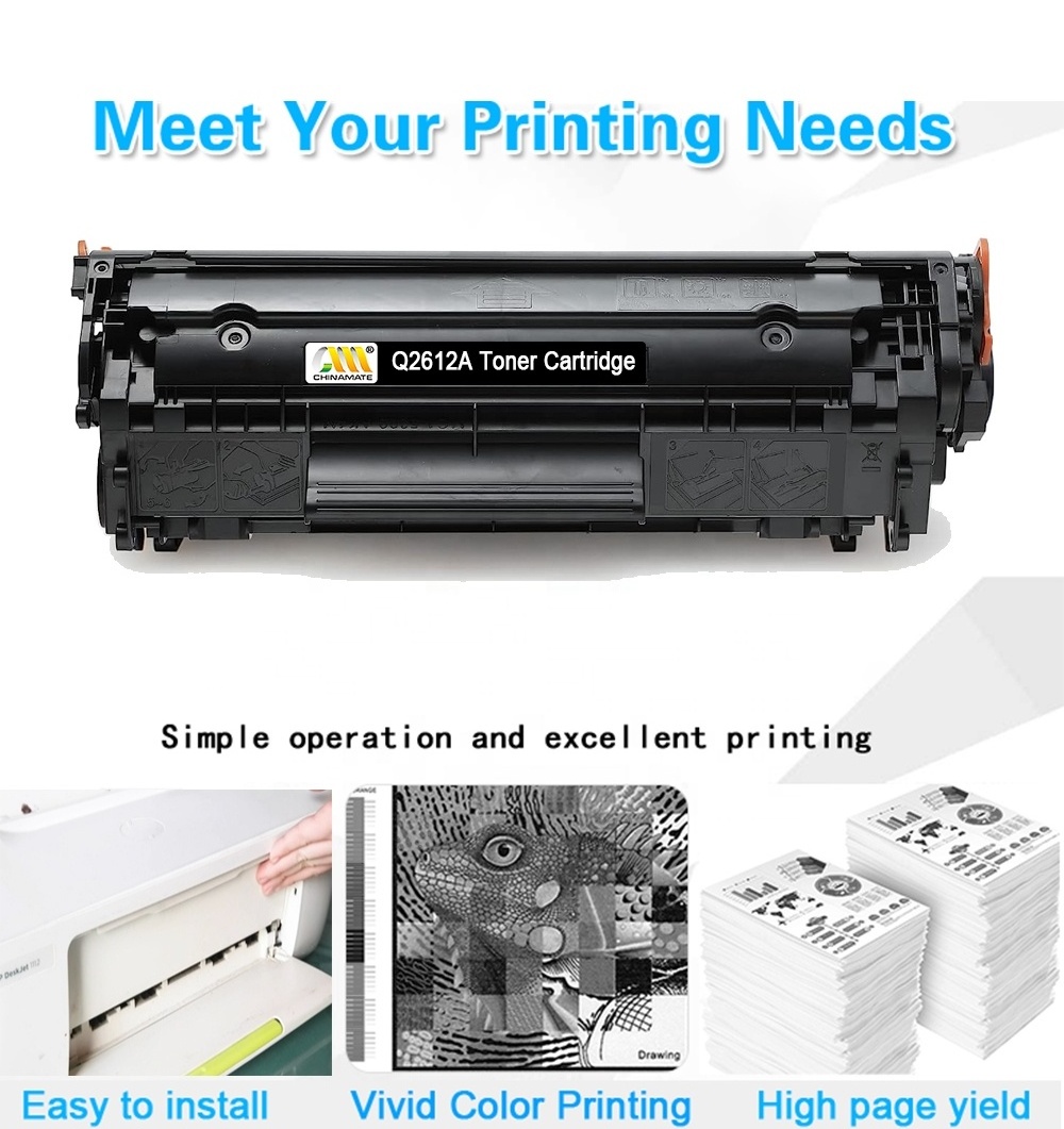 for HP 12A Compatible Toner Cartridge Q2612A for HP Q2612A FX9 FX10 Universal Toner Cartridge 12A CRG-303 103 703 printer toner