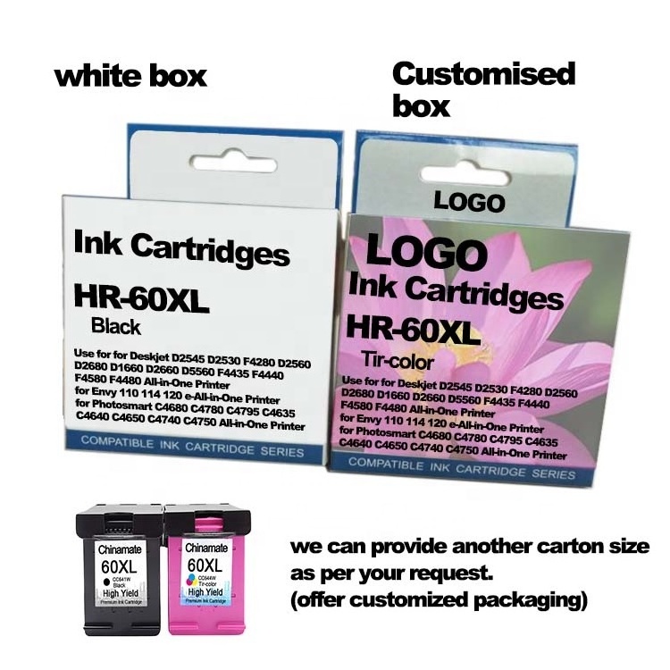 Ink Tank 60XL Cartucho De Tinta for HP Envy 110 114 120 60 60XL Compatible Ink Cartridge Wholesale