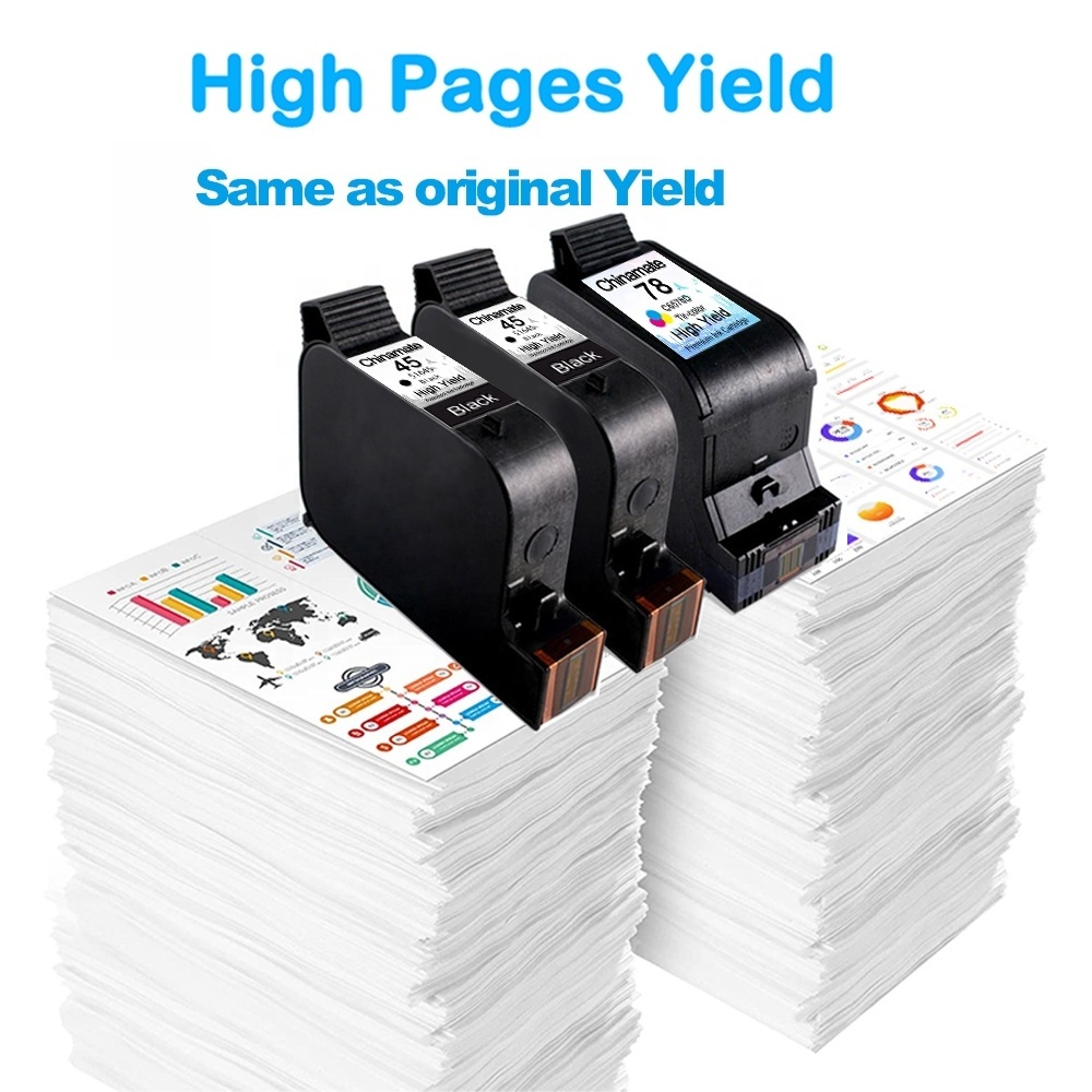 51645A 45 Remanufactured Ink Cartridge 51645A for HP DesignJet 700 750 Fax 1220 Color Copier 110 180 290 C6578D 78 Ink Cartridge