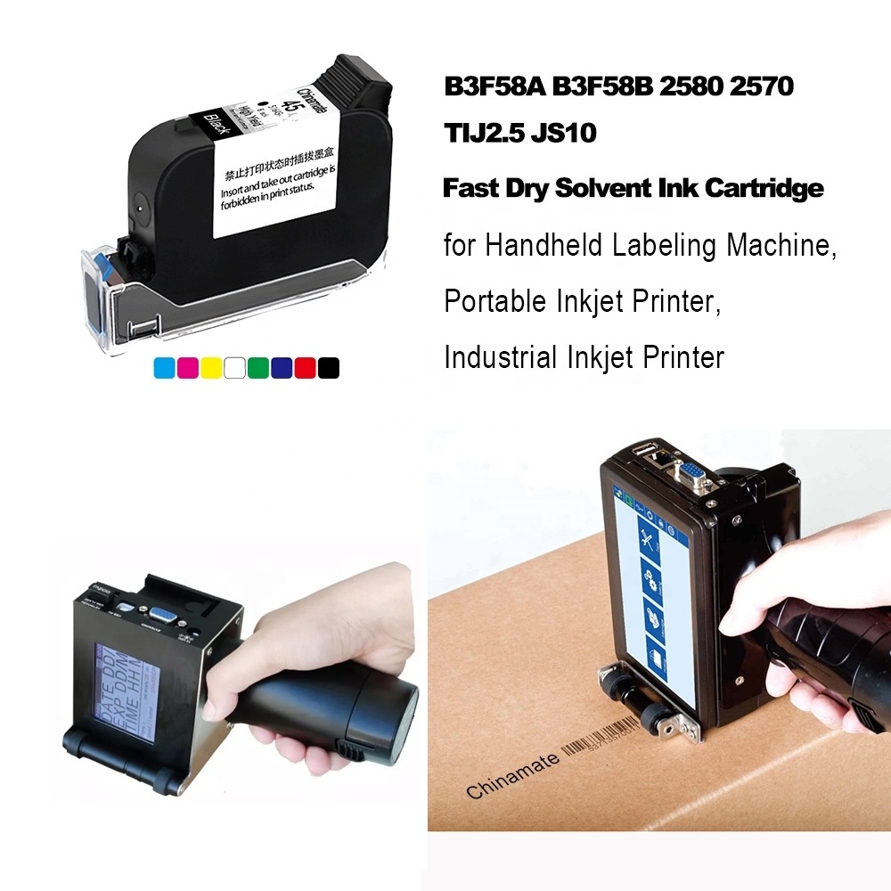 Chinamate B3F58A for Bar Code Hand-held printer Printing  B3F58B 2570 TIJ TIJ2.5 Inkjet Cartridge 45 2580 Fast Dry Ink Cartridge