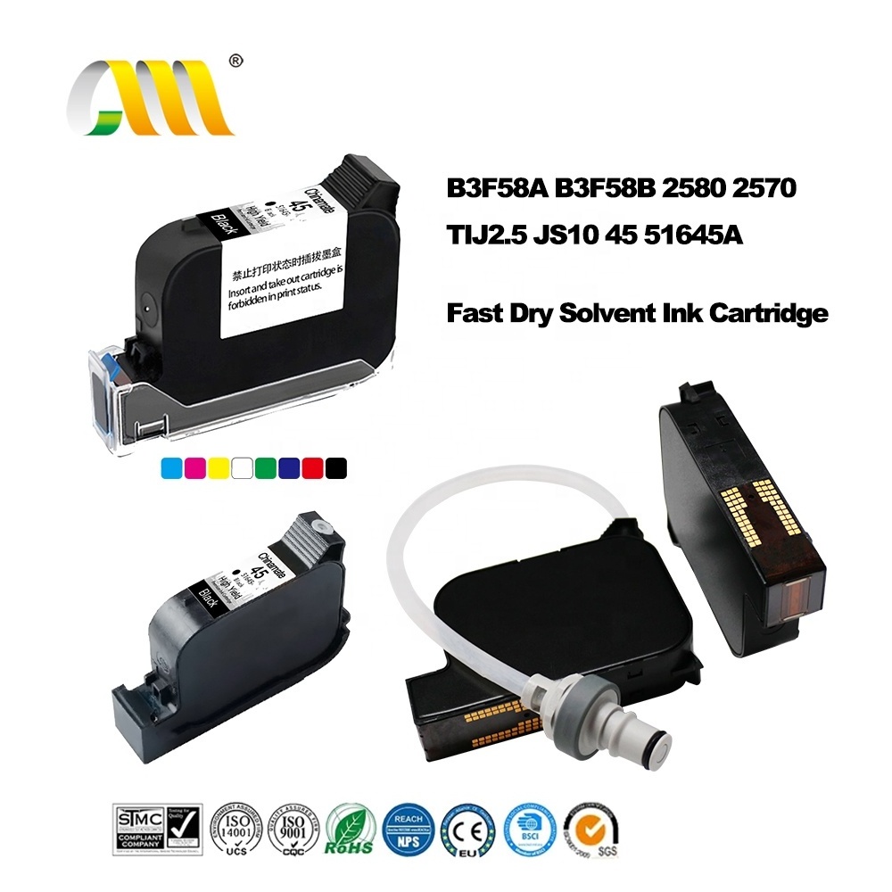 Chinamate 45 51645 2580 Ink Cartridge for hp45 TIJ2.5 Industrial Machines Handheld Inkjet Printer TIJ2.5 Solvent Ink Cartridges