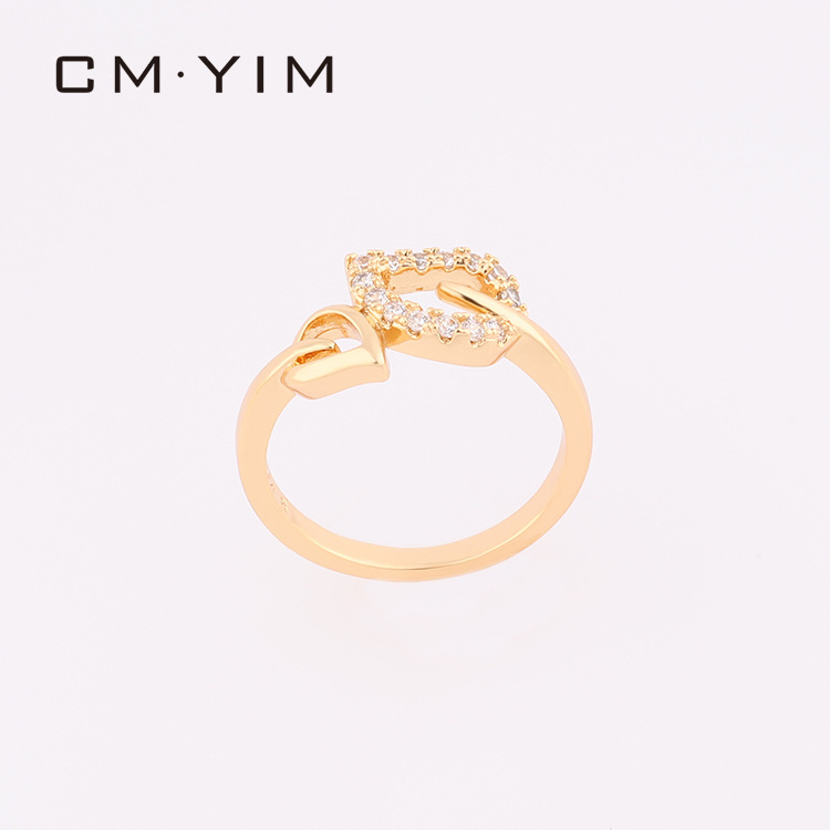 fashion jewelry 2021 women's 18K gold plated girlfriend ring