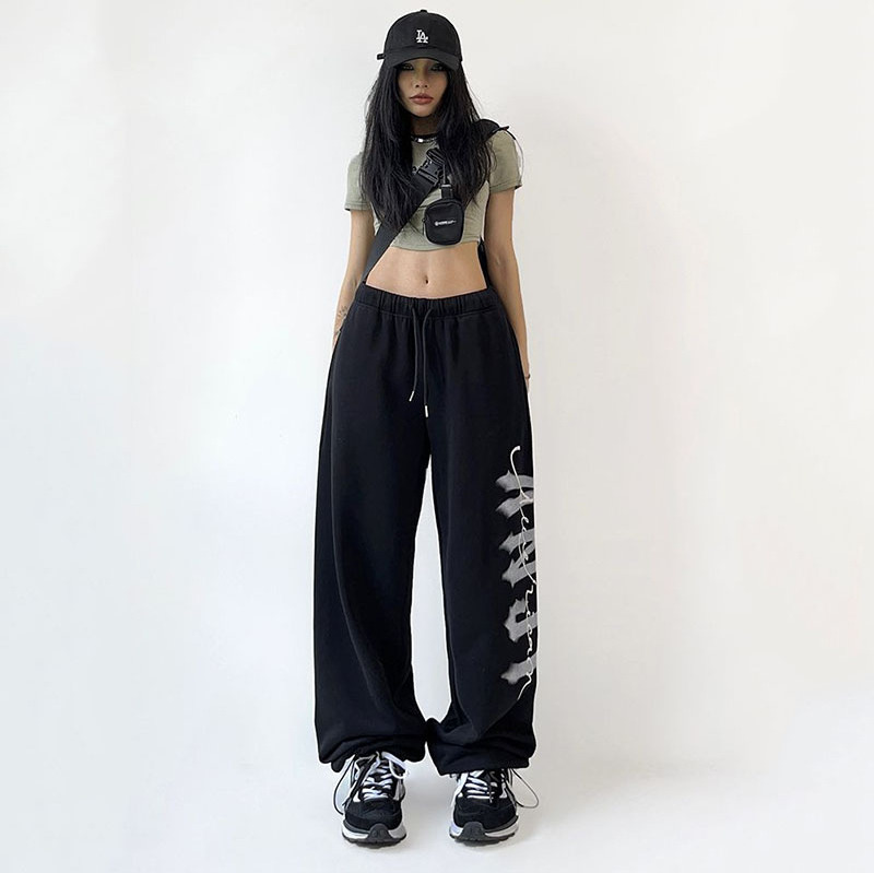 Screen Print Customized Logo Hip Pop Street Wear Fashion Jazz Dance Casual Pants Trousers for Women