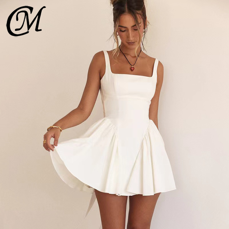 Bow-Tie Backless White Summer Dress Ladies Tie up Bind Dancing Evening Party Night Woman Gown Women Dress