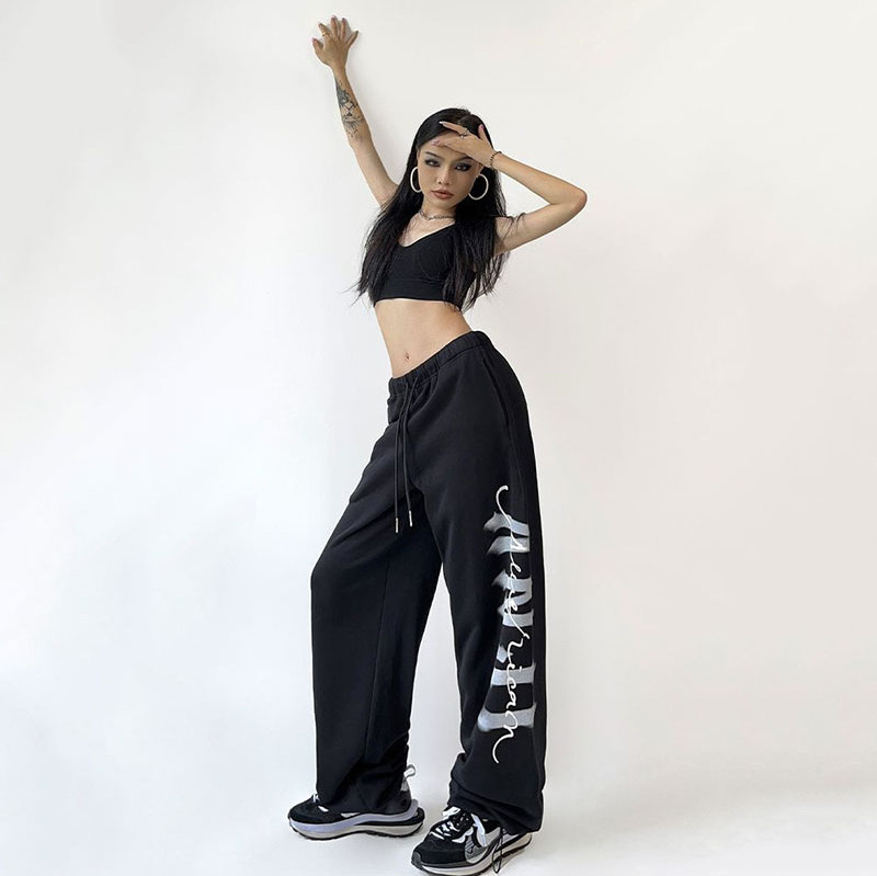 Screen Print Customized Logo Hip Pop Street Wear Fashion Jazz Dance Casual Pants Trousers for Women