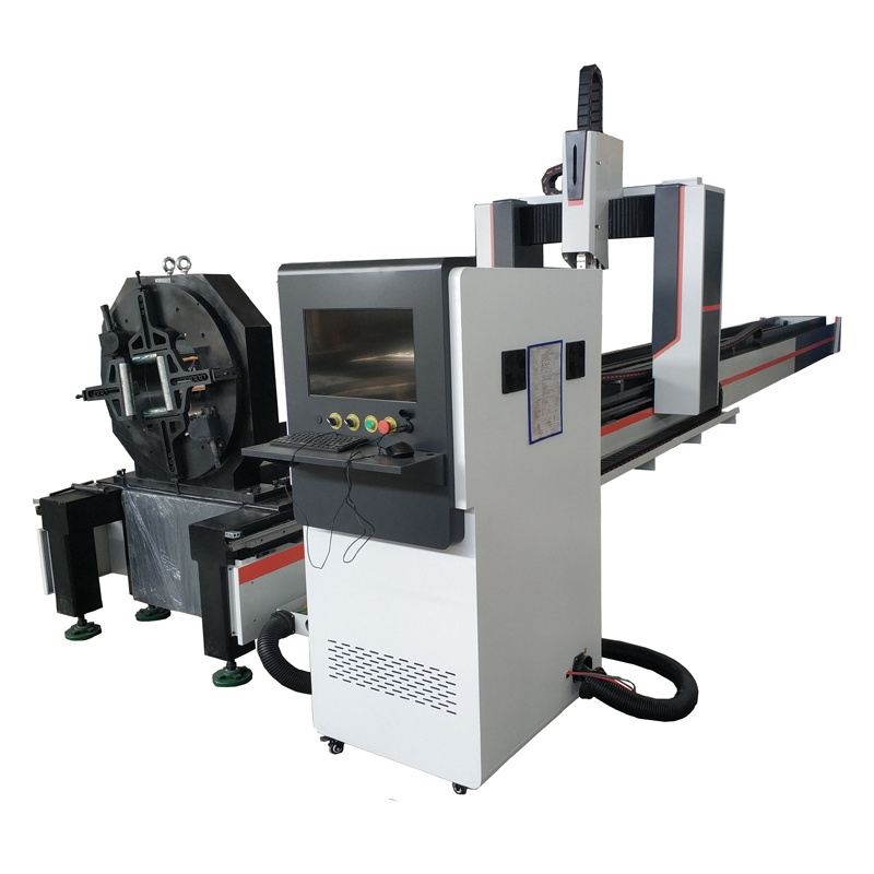 Square And Round Pipe Rectangular Metal H Beam Tube Fiber Laser Cutting Machine For Angle And Channel Profile Steel