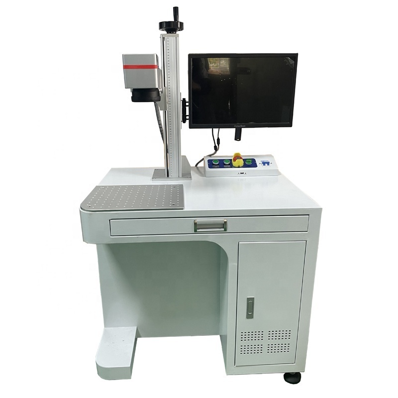 80W 110*110Mm Fiber Lazer Making Engraving Printing Writing Machine With CE For Glass Bottle Credit Card Metal Aluminum