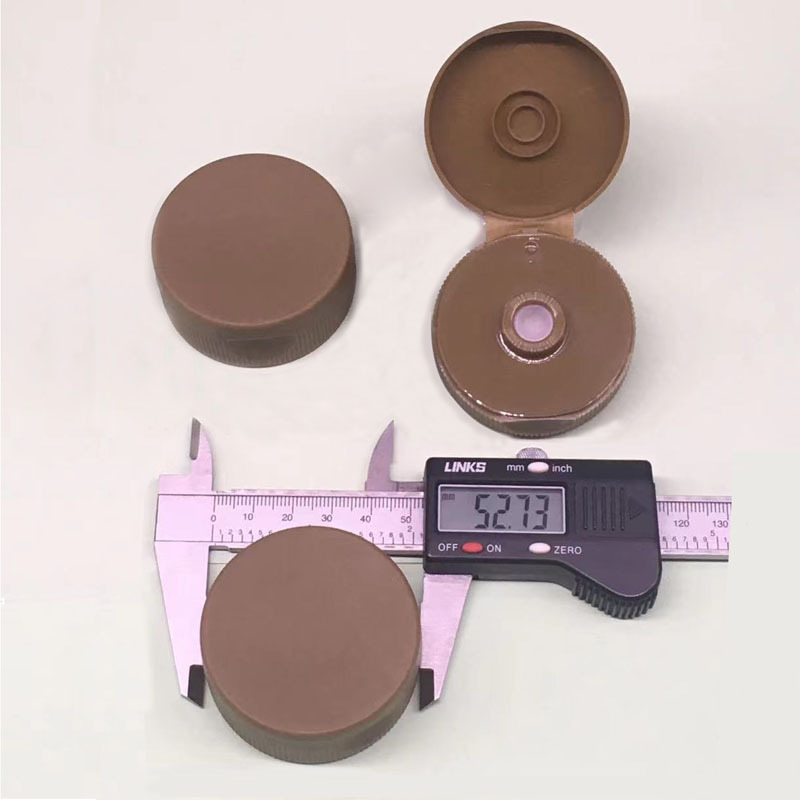 53mm 38/400 plastic bottle flip top lids flip top closures hinged flip top caps with silicone valve