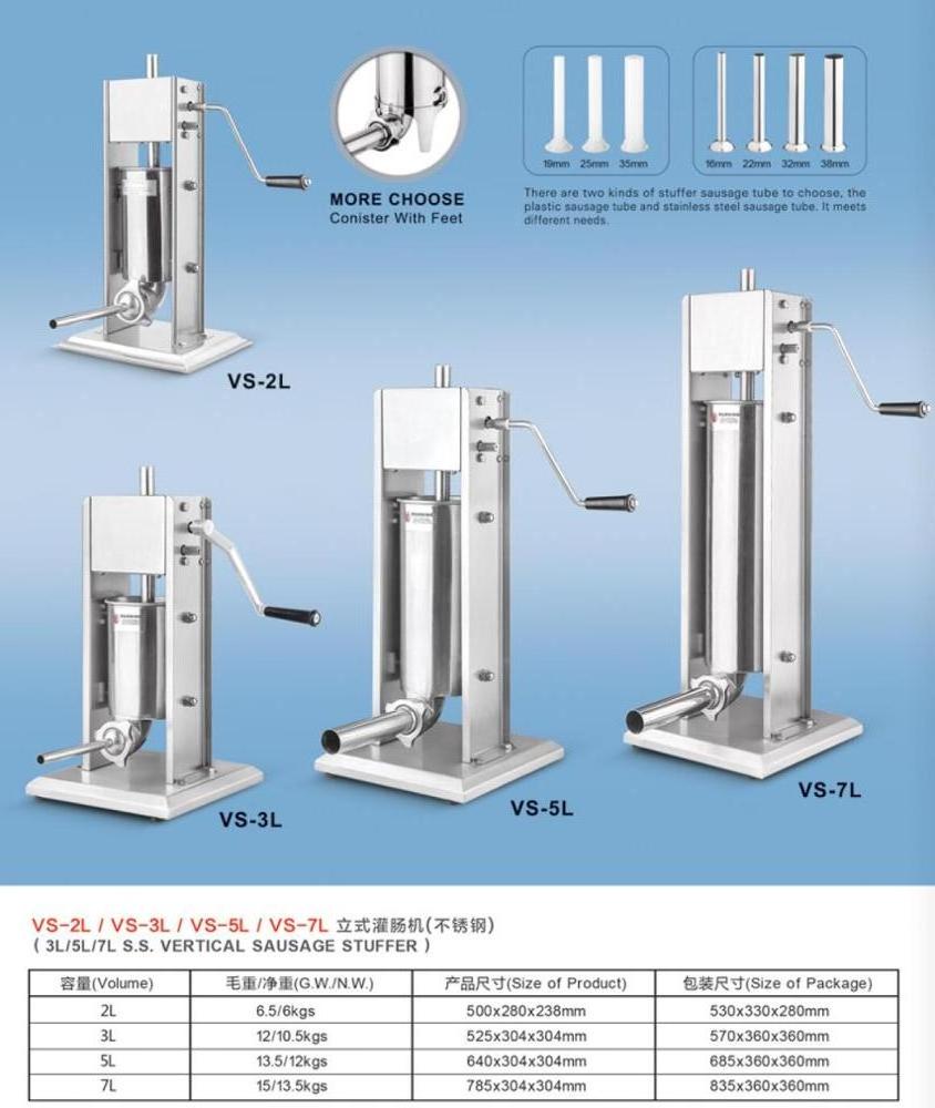 Sausage stuffer in meat product making machinery