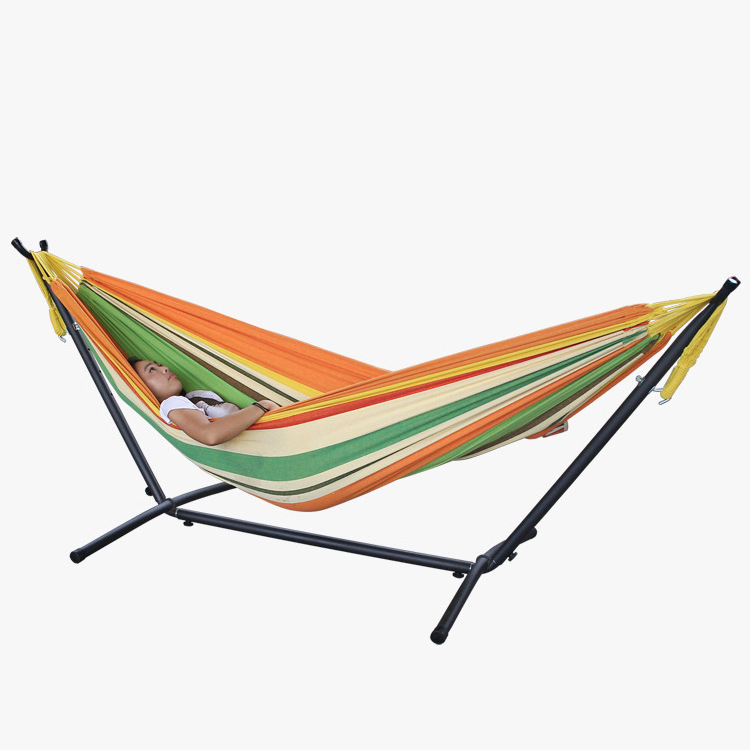 Portable Folding Stand Hammock Outdoor Indoor Double Cotton Hammock with stand