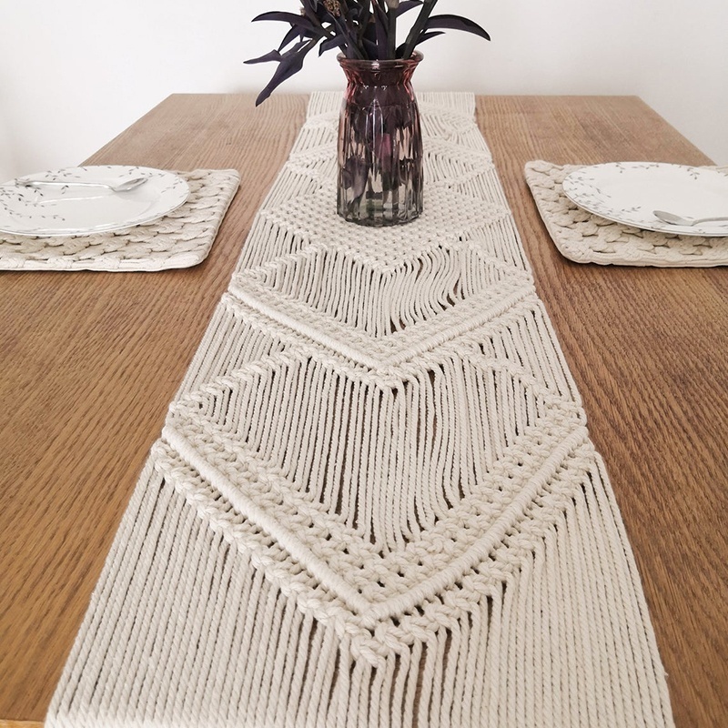 Boho Chic Bohemian wedding table cloths Boho Chic Bohemian Handwoven Macrame Table Runner 72inch