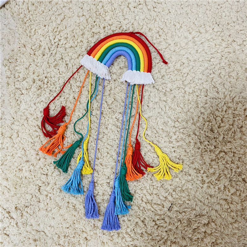 Rainbow Wall Hanging long Tassels Boho Decor for Baby Girls Kids Nursery Rooms Modern Home macrame wall Hangings