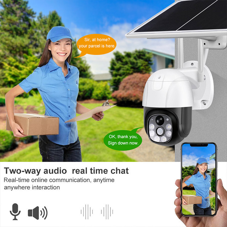 Person-detection Wireless 1080p Hd Solar Powered Bullet Wi-fi Floodlight Wifi Outdoor Cctv Ip Camera