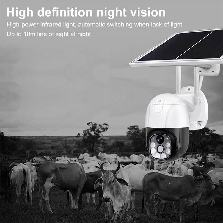 Person-detection Wireless 1080p Hd Solar Powered Bullet Wi-fi Floodlight Wifi Outdoor Cctv Ip Camera