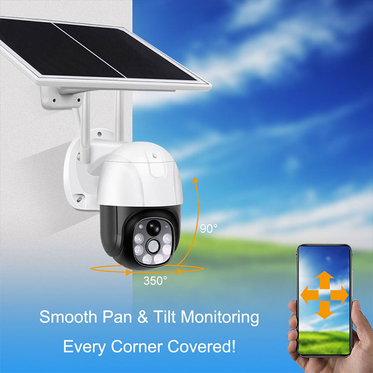 Person-detection Wireless 1080p Hd Solar Powered Bullet Wi-fi Floodlight Wifi Outdoor Cctv Ip Camera