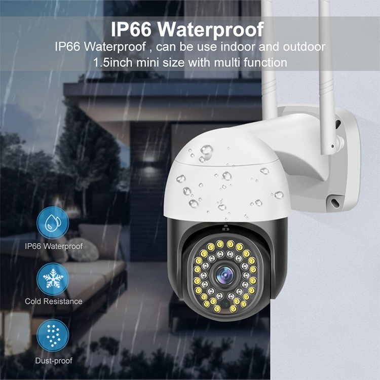 Hot Sale 1080P Hd IP66 Two-Way Audio Outdoor Smart Home Security Wireless Wifi Waterproof Outdoor IP Ptz Cctv Camera