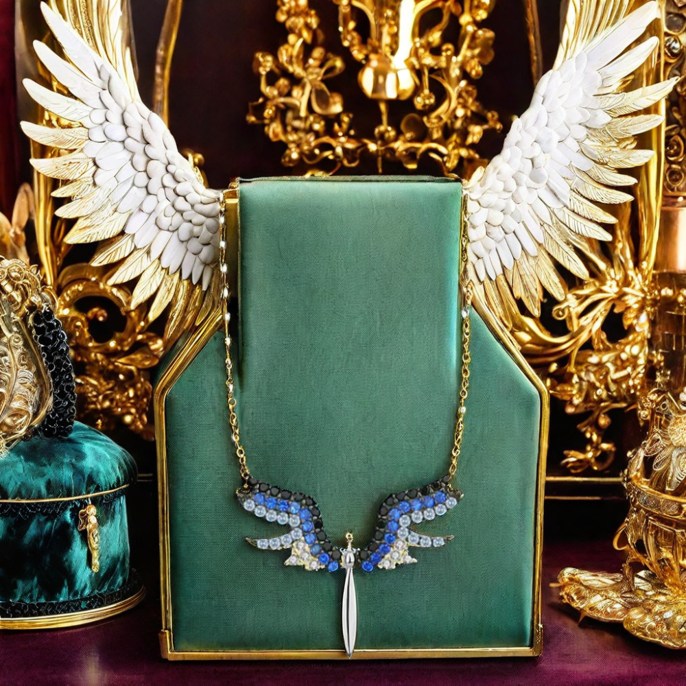 Fashionable 925 sterling silver angel wings wings 18k real gold plated exquisite women's necklace jewelry