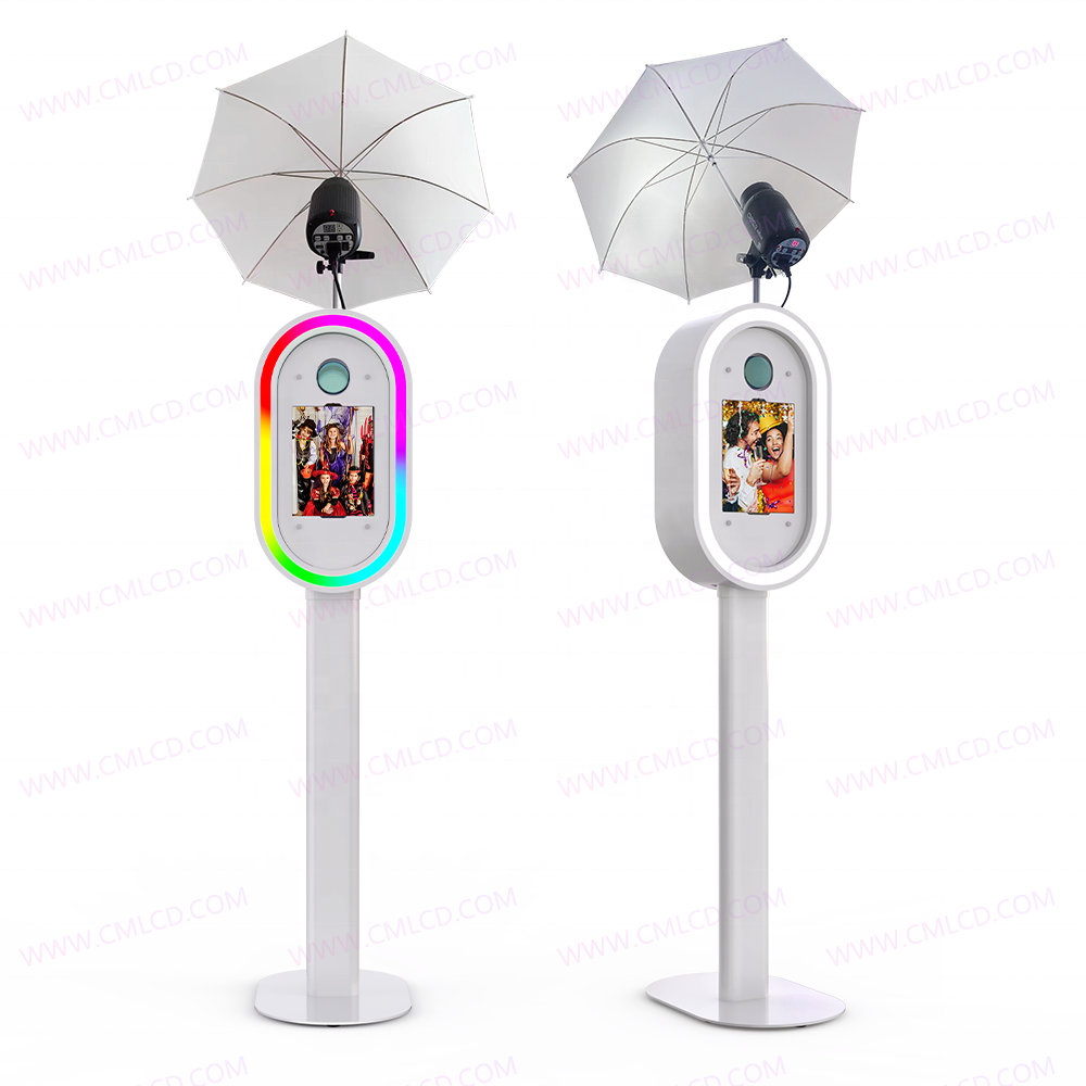 DSLR photo booth shell with umbrella flash light iPad photobooth metal case photo booth machine with printer and camera adapted