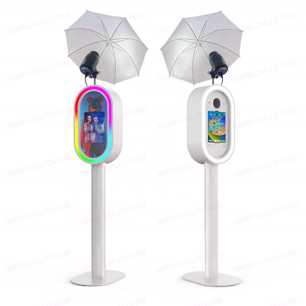 DSLR photo booth shell with umbrella flash light iPad photobooth metal case photo booth machine with printer and camera adapted