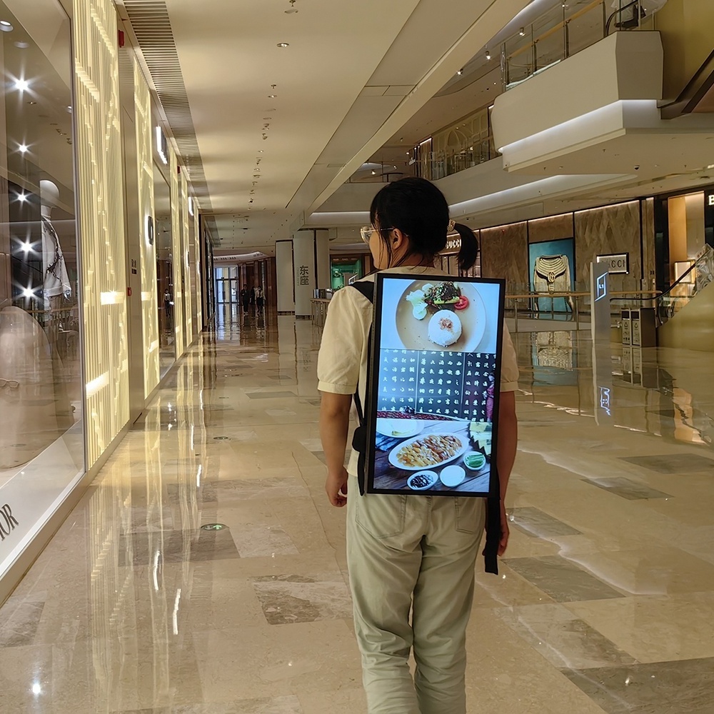 22 Inch Semi Outdoor Portable Digital Signage Advertising Kiosk/Indoor Backpack Advertising Equipment