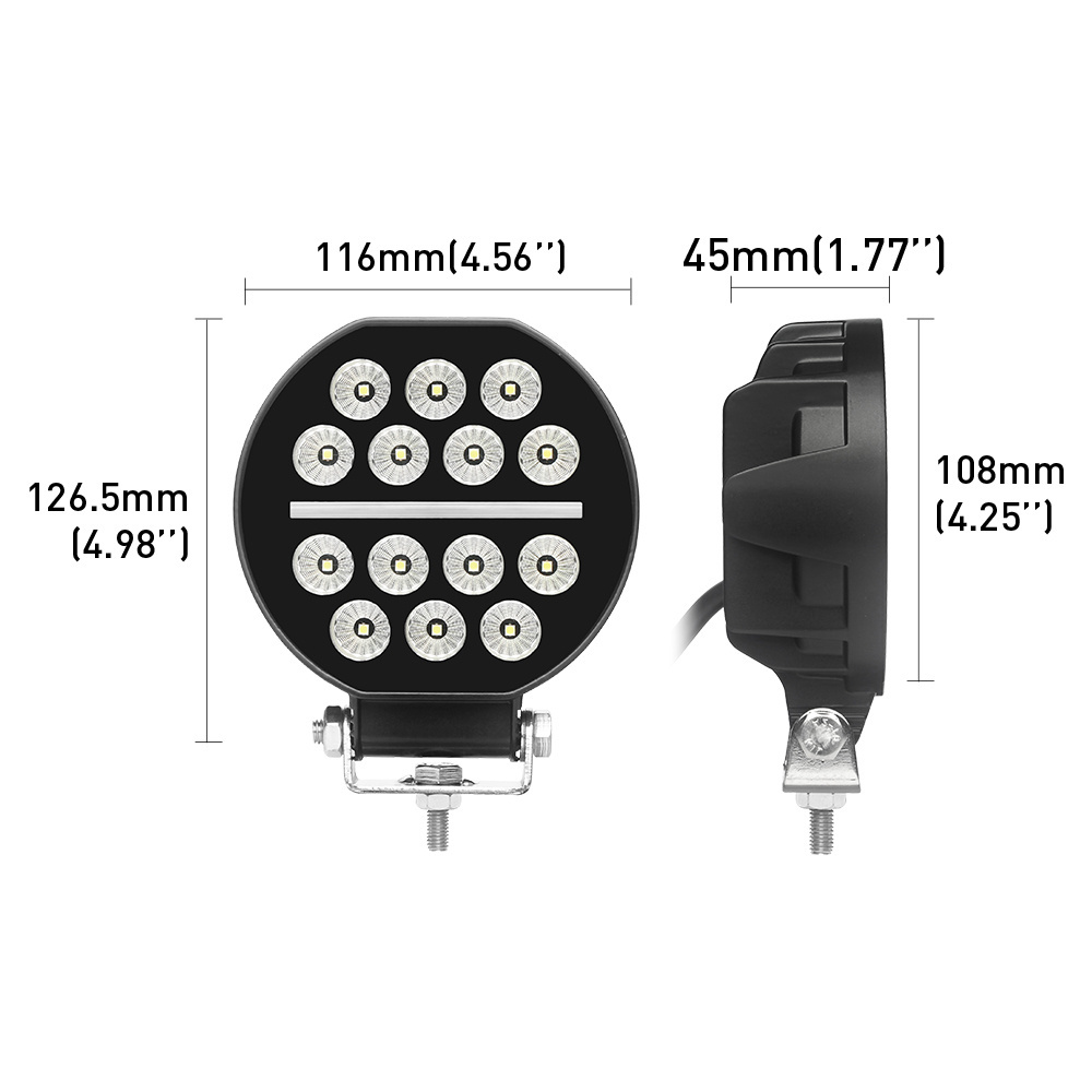 High Power 1300M Super Bright Round Led Driving Light Truck Offroad Spotlight 4x4 5