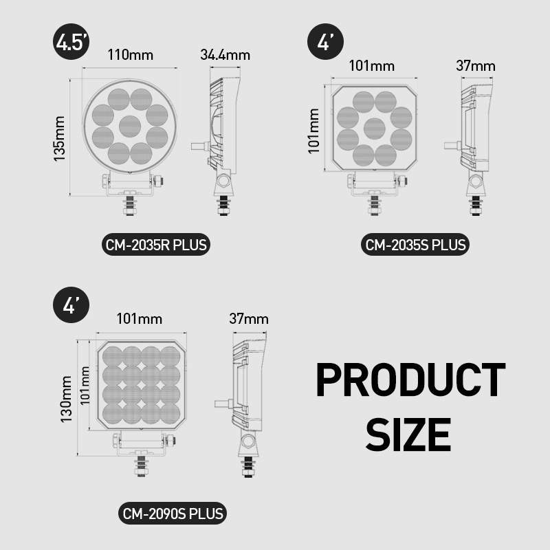 Best R10 EMC Approved 12 Volt Led Tractor Light 12V 40W 4 Inch Round Flood Led Farm Tractor Work Light for John Deeres