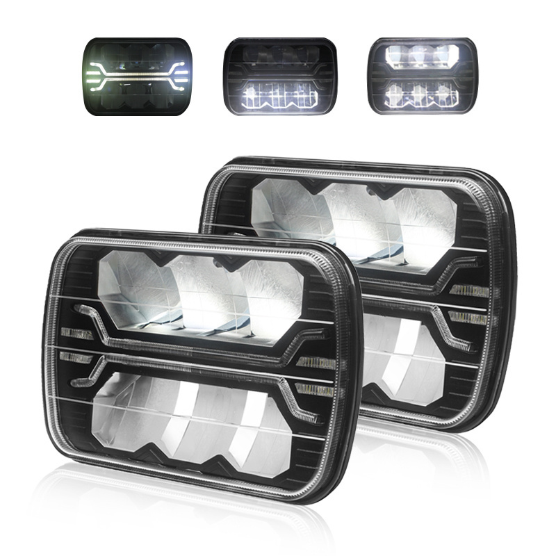 universal led 5*7 headlight offroad IP67 e-mark DOT rectangular 5*7 led headlight for car