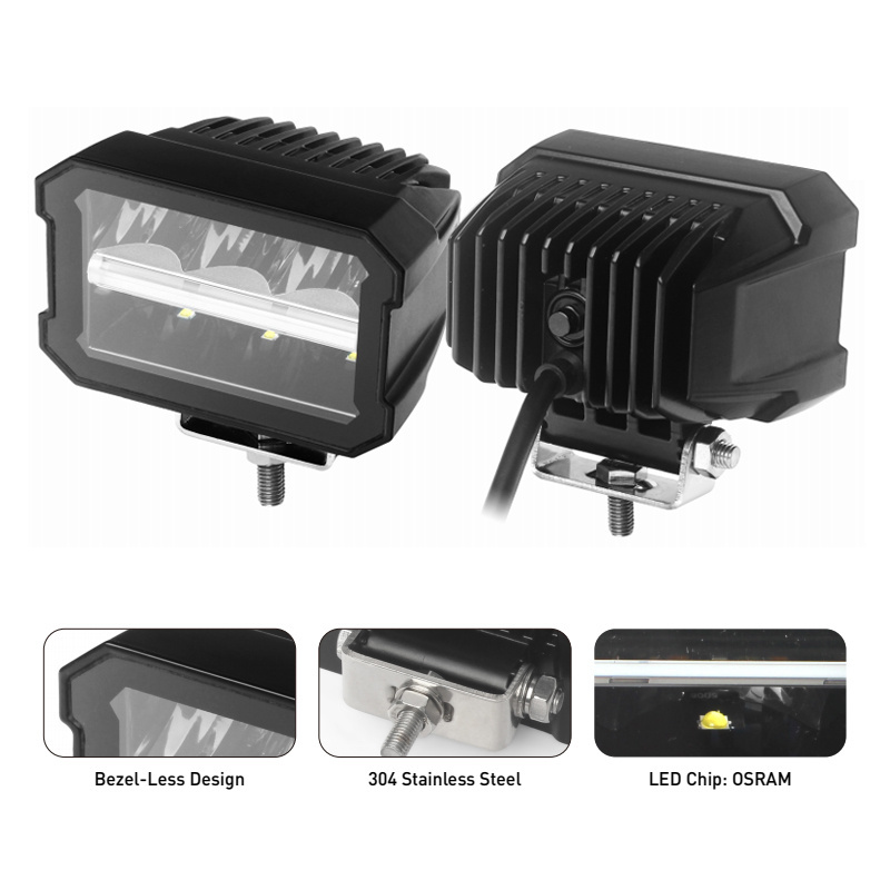 30W 4.5 inch led work waterproof led light Flood Spot Beam led work light 12V 24V mini driving light