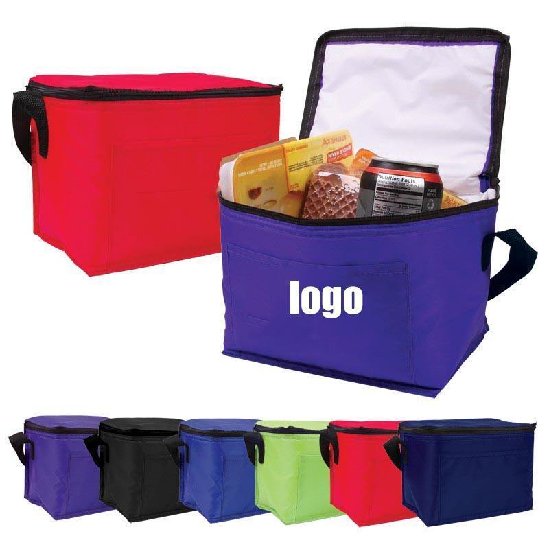 Promotional custom insulated lunch bag 6 cans thermal cooler bag with logo polyester insulated cooler bags to keep food cold