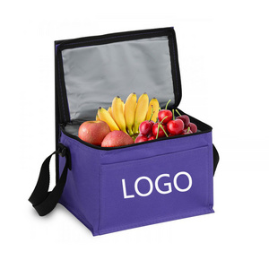 Promotional custom insulated lunch bag 6 cans thermal cooler bag with logo polyester insulated cooler bags to keep food cold