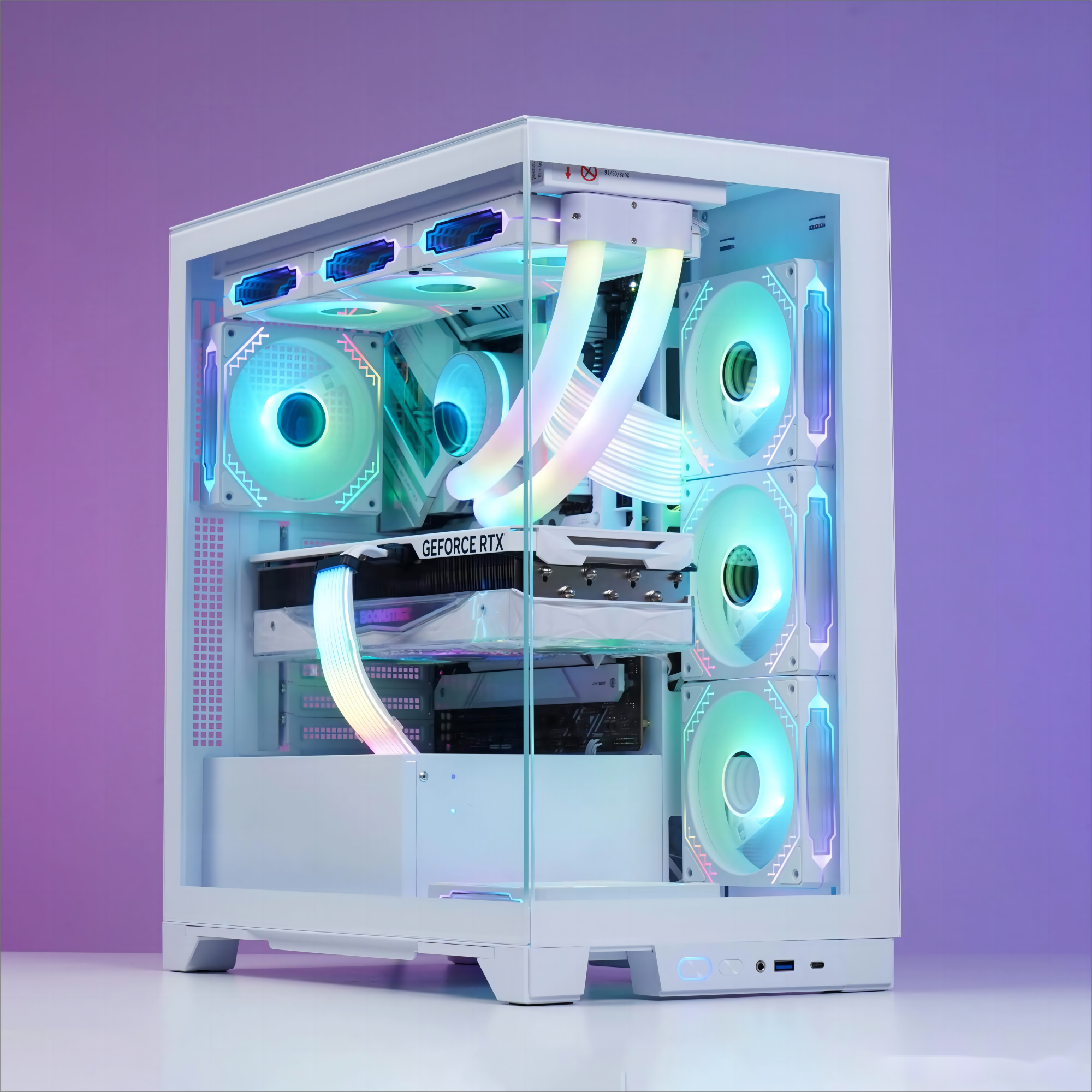 double sided glass gaming pc case hot selling atx pc case support 360 liquid cooler gaming computer cases