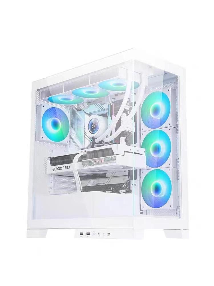 double sided glass gaming pc case hot selling atx pc case support 360 liquid cooler gaming computer cases