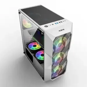 New white ATX gaming PC case with mesh front panel