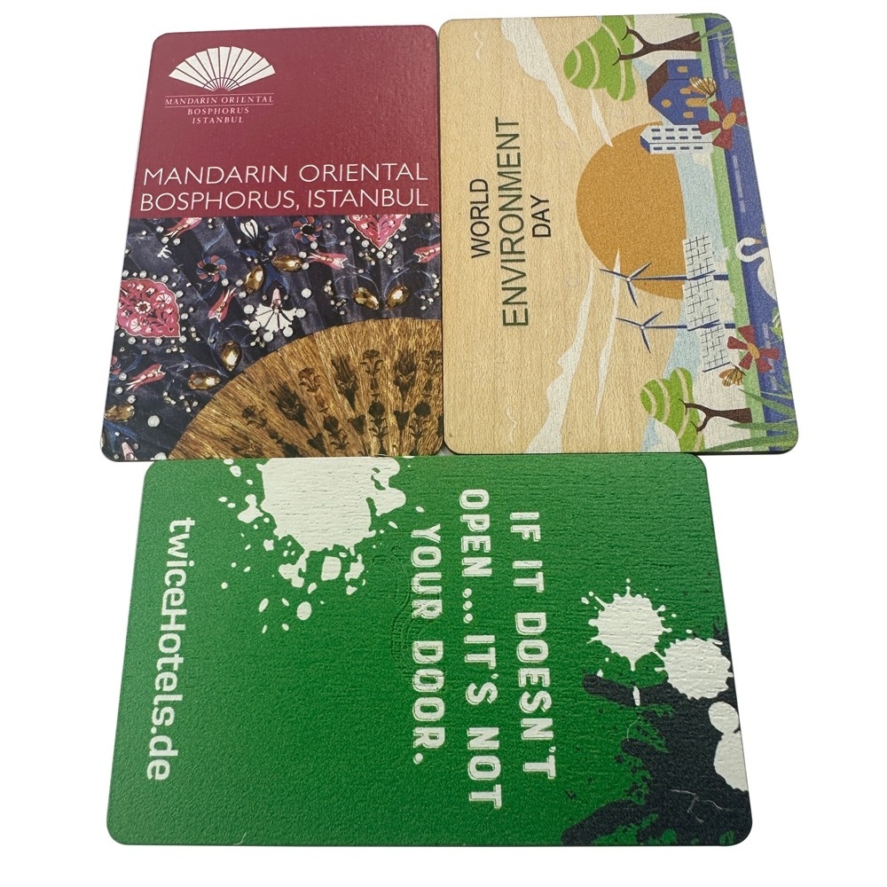 Factory Customized eco Friendly Wooden Business NFC Wood Card Bamboo Smart Rfid Wood Hotel Room Key Card