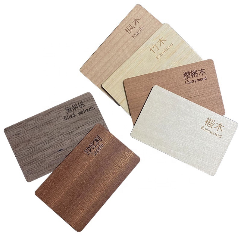 CMRFID IS014443 D41 D81 wood nfc hotel key 2k 213 tag bamboo cards smart chip D21 rfid wooden card